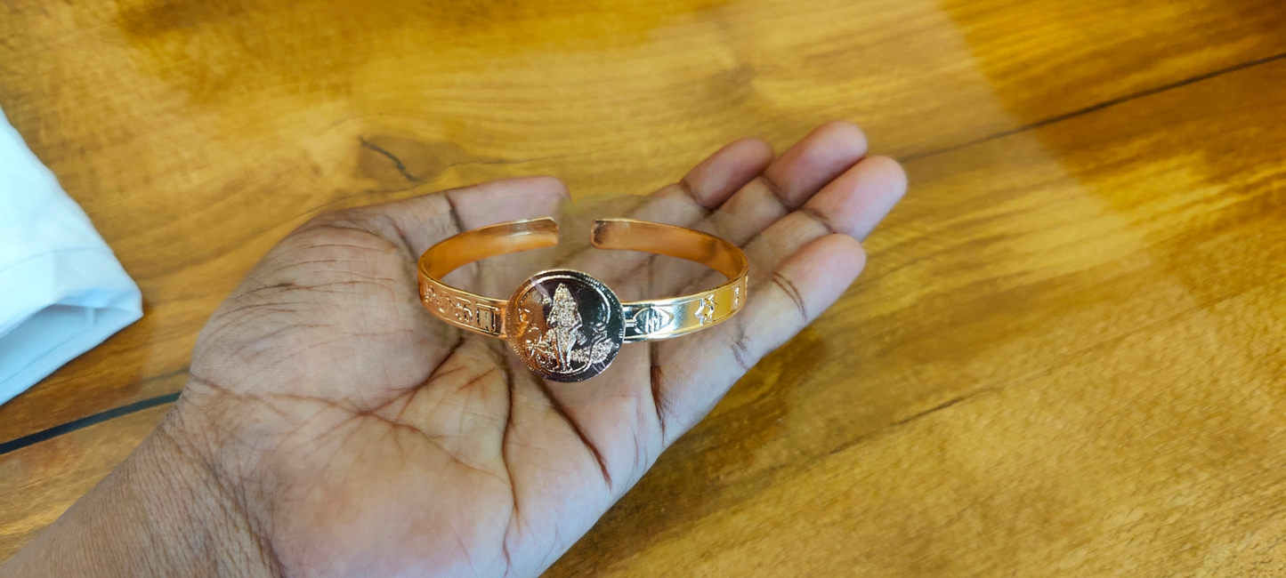 Lord Murugan Copper Adjustable Bracelet Unisex