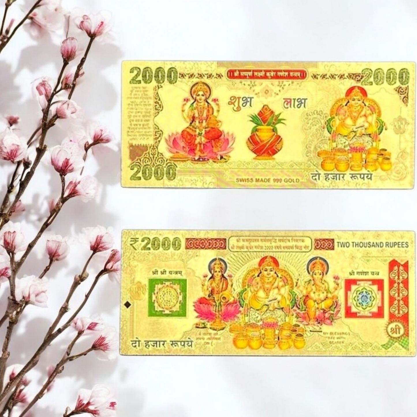 Gold Plated Lakshmi Kubera Note