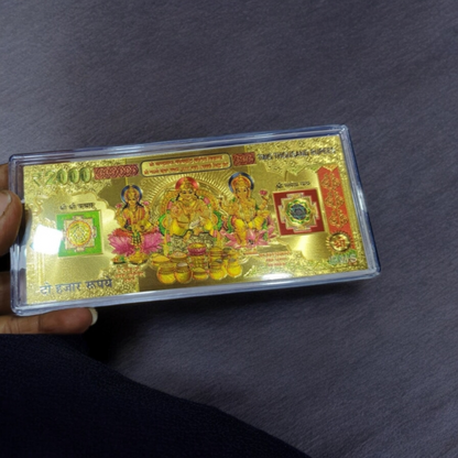 Gold Plated Lakshmi Kubera Note