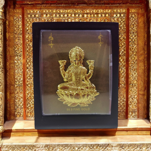 Gold Plated Vaibhav Lakshmi Photo Frame 4 inch